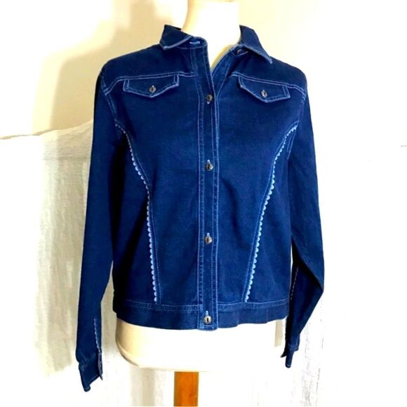 Bechamel Vtg  Floral Patch Denim Jacket Size M - Picture 1 of 10